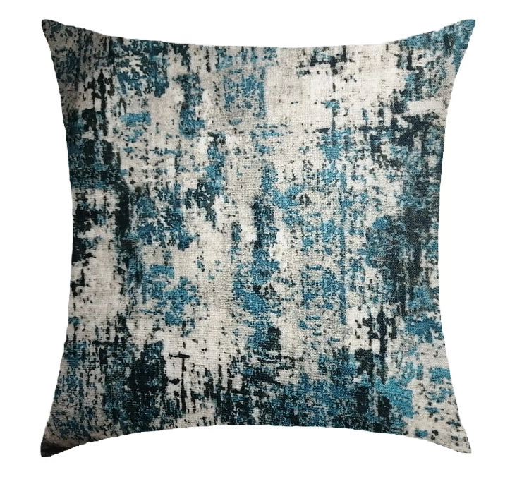 Aqua Abstract Textured Scatter Cushion Cover