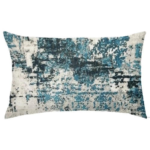 Aqua Abstract Textured Scatter Cushion Cover