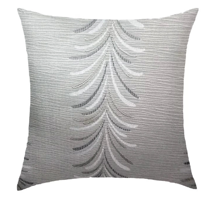 Elegant Silver Textured Leaf Scatter Cushion
