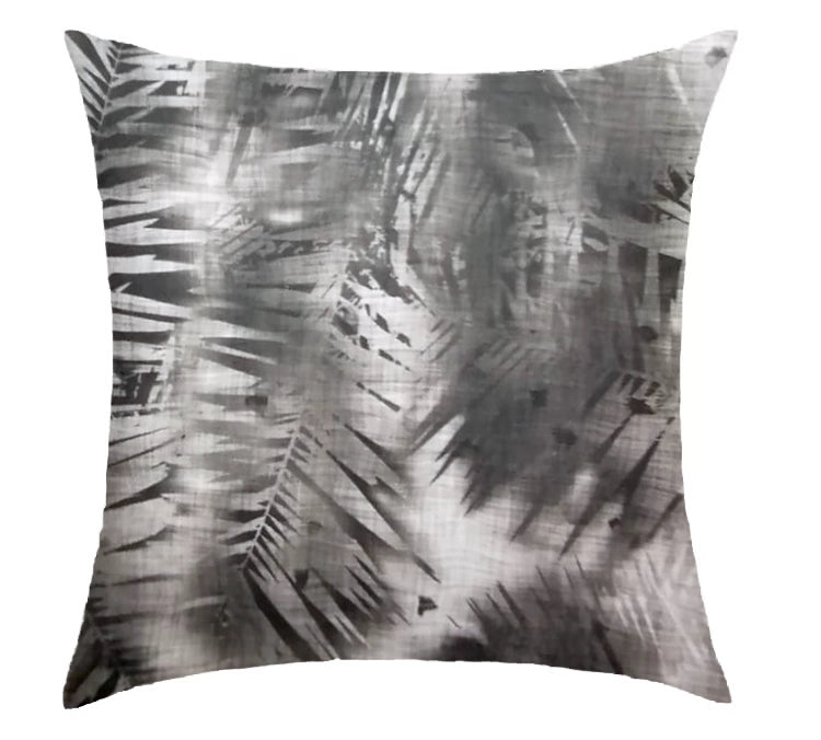 Monochrome Palm-Shadow Scatter Cushion